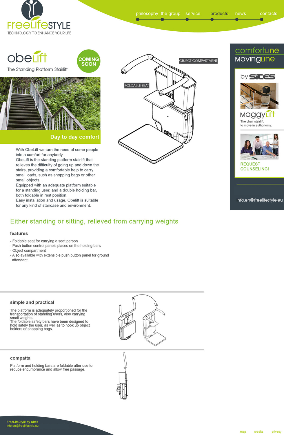 Obe Lift, the standing platform stairlift